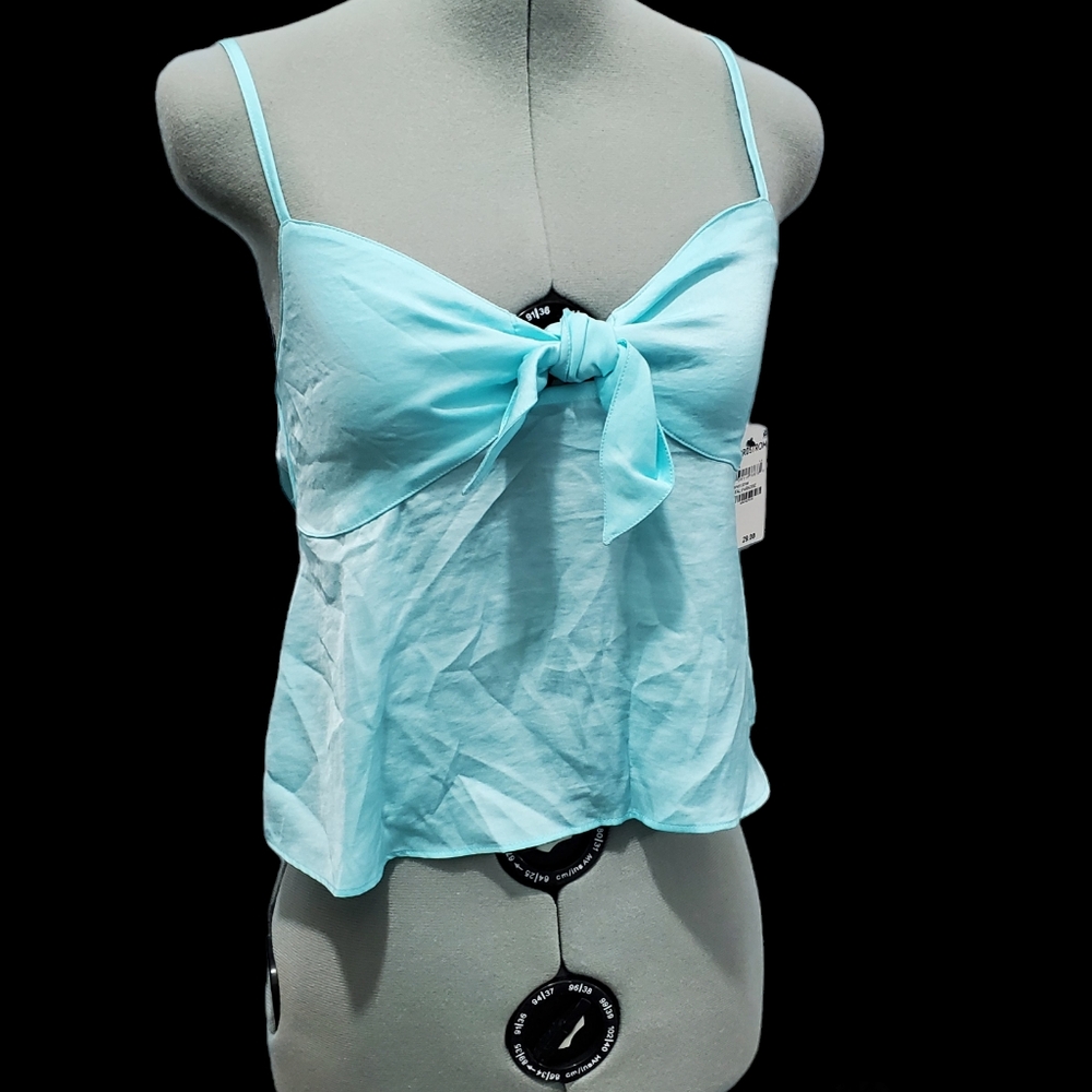 NWT BP Bow Detail Tank Top Spaghetti straps Teal Paradise Sz S